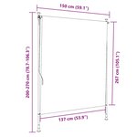 vidaXL Store roulant d'extérieur 150 x 270 cm Crème