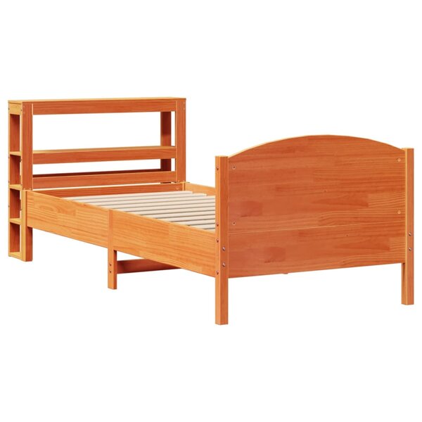 vidaXL Cadre de lit sans matelas cire marron 90x200 cm bois pin massif