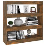 vidaXL Bibliothèque/Séparateur de pièce chêne fumé 100x30x103 cm