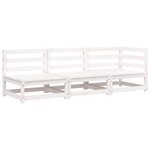 vidaXL Canapé de jardin 3 places blanc bois de pin massif
