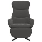 vidaXL Chaise de relaxation avec repose-pied Gris foncé Velours
