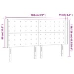 vidaXL Tête de lit à LED Gris foncé 183x16x118/128 cm Velours