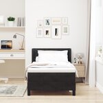Lit à ressorts vidaXL avec matelas Noir 90x200 cm Velours
