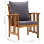 vidaXL Salon de jardin 5 Pièces avec coussins Bois d'acacia solide
