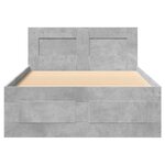 vidaXL Cadre de lit tête de lit gris béton 90x190 cm bois ingénierie