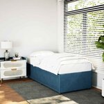 vidaXL Cadre de lit sans matelas bleu 100x200 cm velours