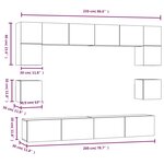 vidaXL Ensemble de meubles TV 8 Pièces Chêne sonoma Bois d'ingénierie