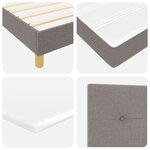 Lit Box Spring vidaXL avec Matelas - Taupe 180x200 cm Tissu