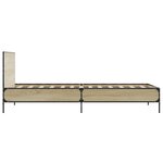 vidaXL Cadre de lit chêne sonoma 75x190 cm bois d'ingénierie et métal