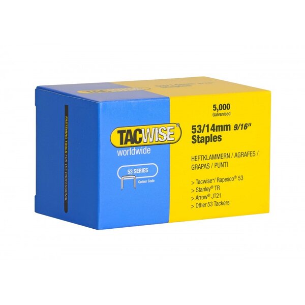 TACWISE Agrafes 53/14 mm  5.000 pièces  galvanisé
