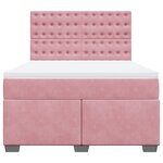 vidaXL Sommier à lattes de lit avec matelas Rose 140x190 cm Velours