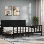 vidaXL Cadre de lit sans matelas noir 200x200 cm bois massif de pin