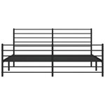 vidaXL Cadre de lit métal sans matelas avec pied de lit noir 183x213cm