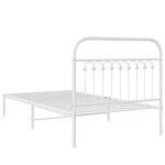 vidaXL Cadre de lit métal avec tête de lit blanc 100x190 cm