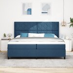 lit box spring vidaXL avec matelas et LED bleue 200x200 cm en tissu