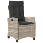 vidaXL Ensemble à manger de jardin et coussins 7 Pièces gris clair rotin