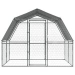 vidaXL Cage à oiseaux avec toit et porte argenté acier galvanisé