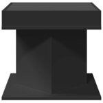 vidaXL Table basse avec LED noir 50x50x45 cm bois d'ingénierie