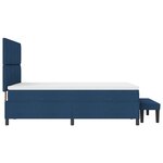 vidaXL Lit à sommier tapissier avec matelas et banc bleu 140x190 cm tissu