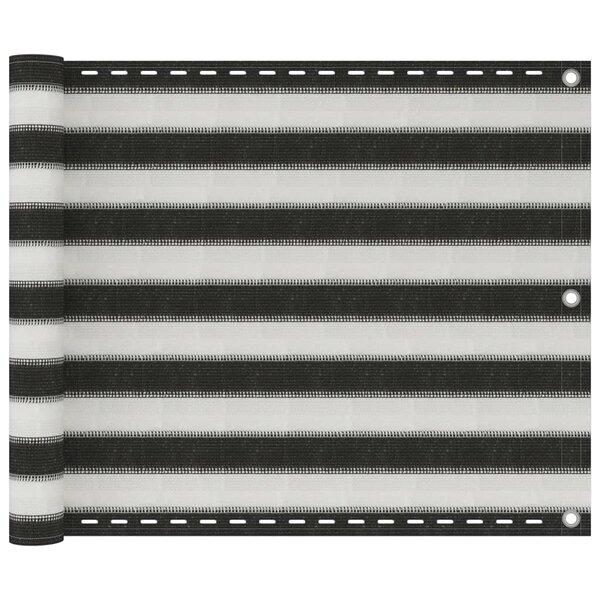 vidaXL Écran de balcon PEHD 75x300 cm Anthracite et blanc
