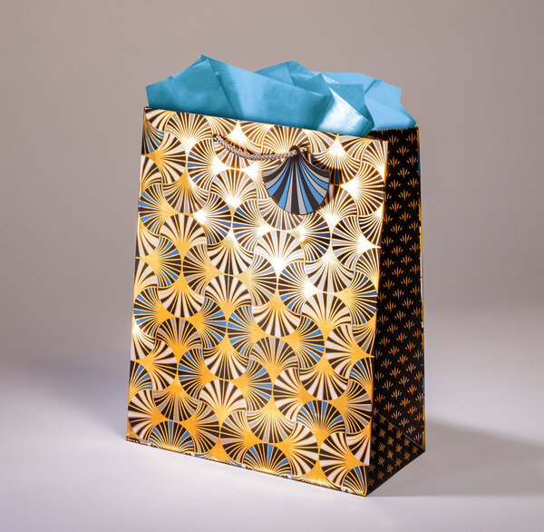 Sac cadeau palmae gml 26 x h 32,5 art déco