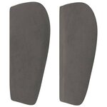vidaXL Tête de lit avec oreilles Gris foncé 163x23x78/88 cm Velours