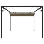 vidaXL Chapiteau de jardin avec auvent rétractable 3x3m Taupe 180 g/m²