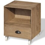 vidaXL Table de chevet marron bois massif