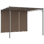 vidaXL Belvédère de jardin avec rideau latéral 3x3x2 25 m Taupe