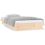 vidaXL Cadre de lit à LED sans matelas 100x200 cm bois massif