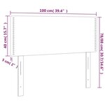 vidaXL Tête de lit à LED Vert foncé 100x5x78/88 cm Velours