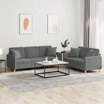 vidaXL Ensemble de canapés 2 Pièces coussins gris foncé tissu