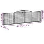 vidaXL Paniers à gabions arqués 7 Pièces 400x30x100/120 cm Fer galvanisé