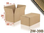 Lot de 5 cartons double cannelure 2w-39b format 350 x 220 x 200 mm