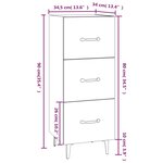 vidaXL Buffet Noir 34 5x34x90 cm Bois d'ingénierie