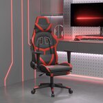 vidaXL Chaise de jeu de massage avec repose-pied Noir&Rouge Similicuir