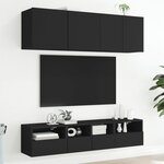 vidaXL Meuble TV mural noir 40x30x30 cm bois d'ingénierie