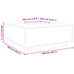 vidaXL Table basse noir 100x100x40 cm bois d'ingénierie