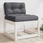 vidaXL Canapé de jardin avec coussins blanc bois de pin solide