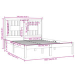 vidaXL Cadre de lit Gris Bois massif 135x190 cm Double