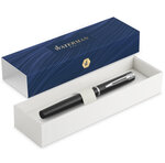 Waterman graduate allure stylo plume   laque noire satinée  plume fine  cartouche encre bleu  coffret cadeau