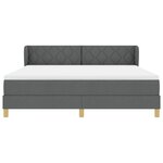 Lit à ressorts vidaXL avec matelas - Gris foncé  180x200 cm  Tissu