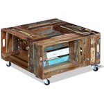 vidaXL Table basse Bois de récupération massif 70x70x35 cm