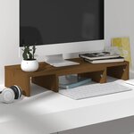 vidaXL Support de moniteur Marron miel 60x24x10 5cm Bois de pin solide
