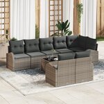 vidaXL Ensemble de canapés de jardin 8 pièces avec coussins en poly rotin noir