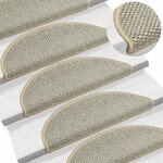 vidaXL Tapis d'escalier autocollants aspect sisal 15 Pièces 65x21x4 cm