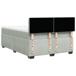 vidaXL Sommier à lattes de lit et matelas Gris clair 160x200cm Velours