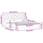 vidaXL Cadre de lit sans matelas gris foncé 160x200 cm velours