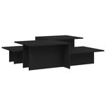 vidaXL Tables basses 2 Pièces Noir Bois d'ingénierie
