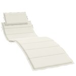 vidaXL Coussin de chaise longue crème mélangé 186x58x3 cm tissu